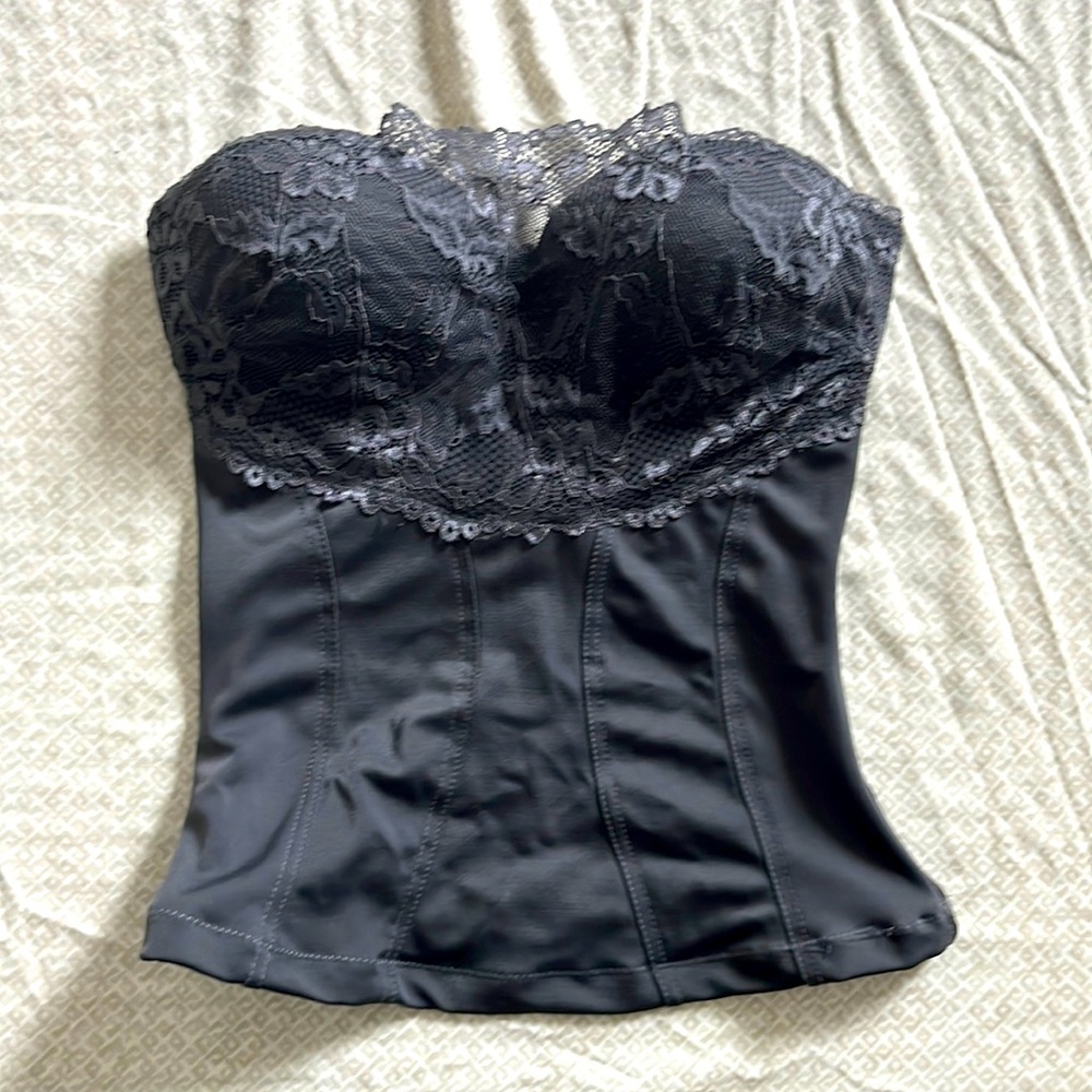 Gray lace corset